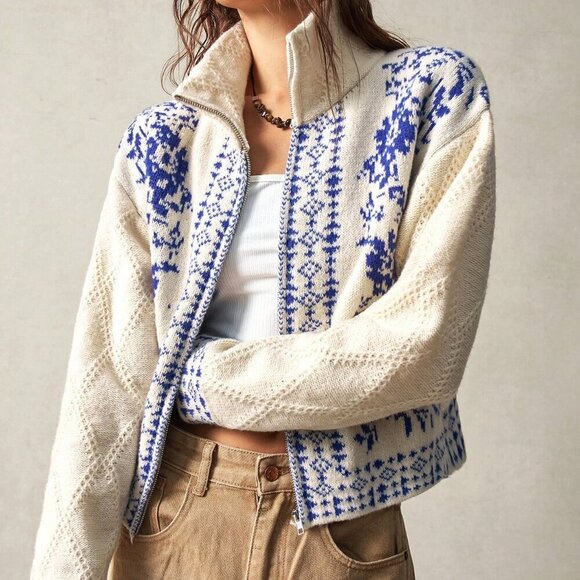 Casual Women's Vacation Cardigan Turtleneck Sweater - Picture 5 of 9